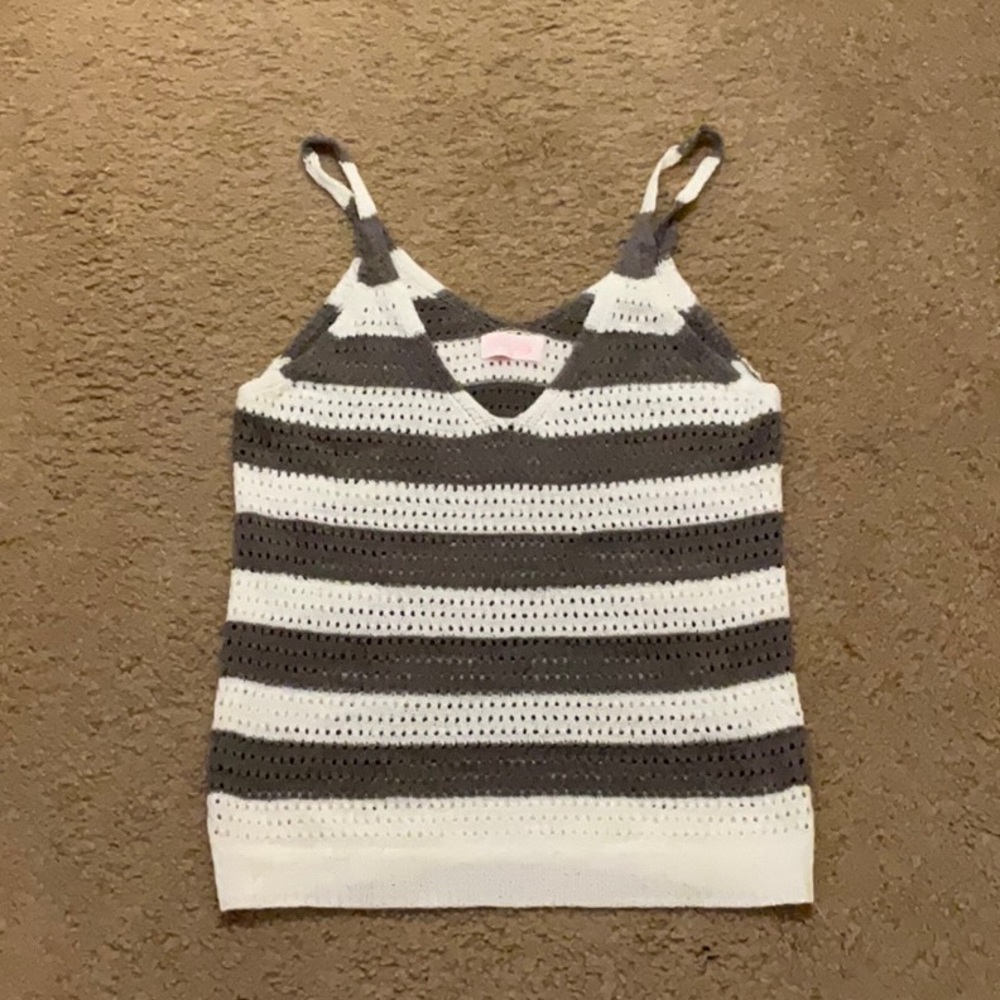 Pink Lily Stripped Sweater Tank Top